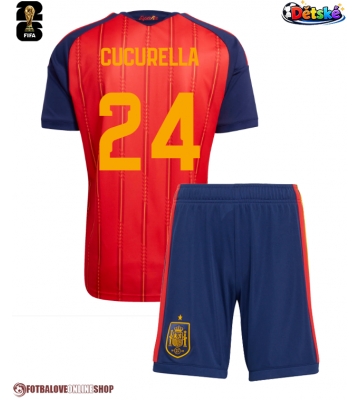 Španělsko Marc Cucurella #24 Domácí dres komplet pro Děti MS 2026 Krátkým Rukávem (+ Krátké kalhoty)